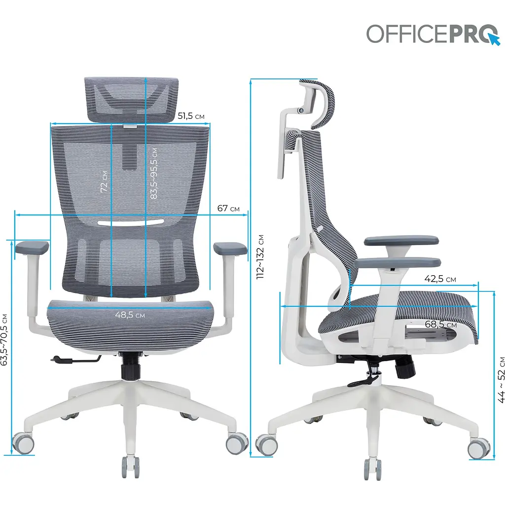 Офисное кресло OfficePro Elegant OC660-W-DG-DG White/Dark Gray [148665] - фото 15