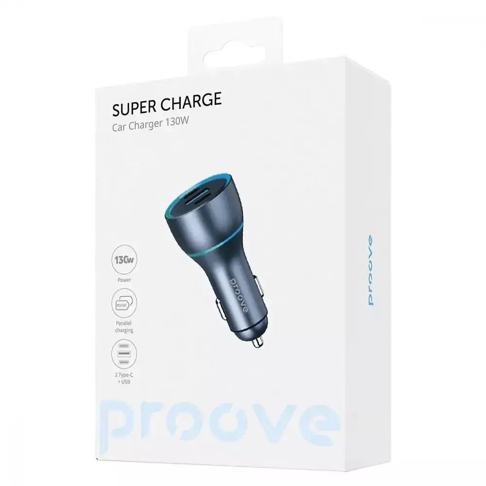 Автозарядний пристрій Proove Super Charge 130 W (USB + 2*Type-C) 3 порти - фото 4