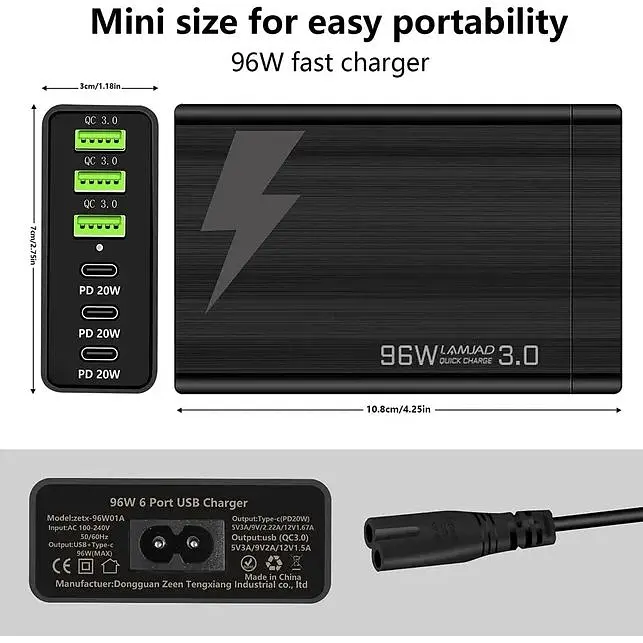 Зарядное устройство для LAMJAD 96W Quick Charge 3.0 - фото 2