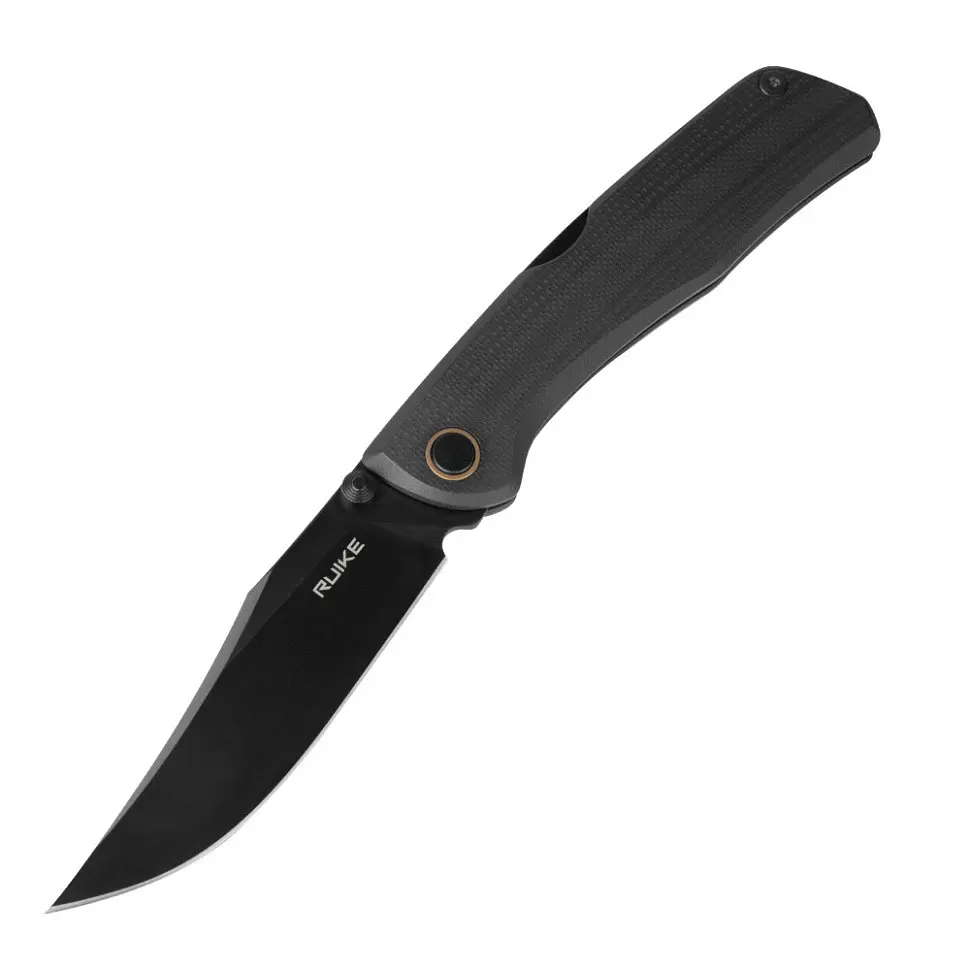 Ніж складаний туристичний Ruike P882-B, (8.5 см) 12С27/G10 чорний
