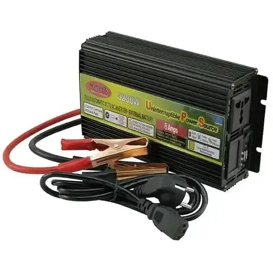 Преобразователь постоянного тока Wimpex WX-3200W Power Inverter 12-220 В 3200 Вт черный - фото 2
