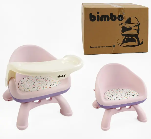 Пластиковий дитячий стілець BM-93497 "Bimbo", розмір зі столиком: 45х37х38 см, м’яка сидушка, бузковий - фото 3