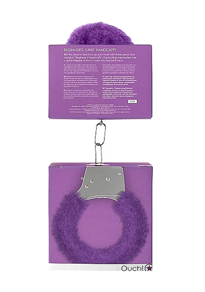 Наручники Beginners Handcuffs Furry - Purple Ouch! 36-OU002PUR 101705 - фото 2