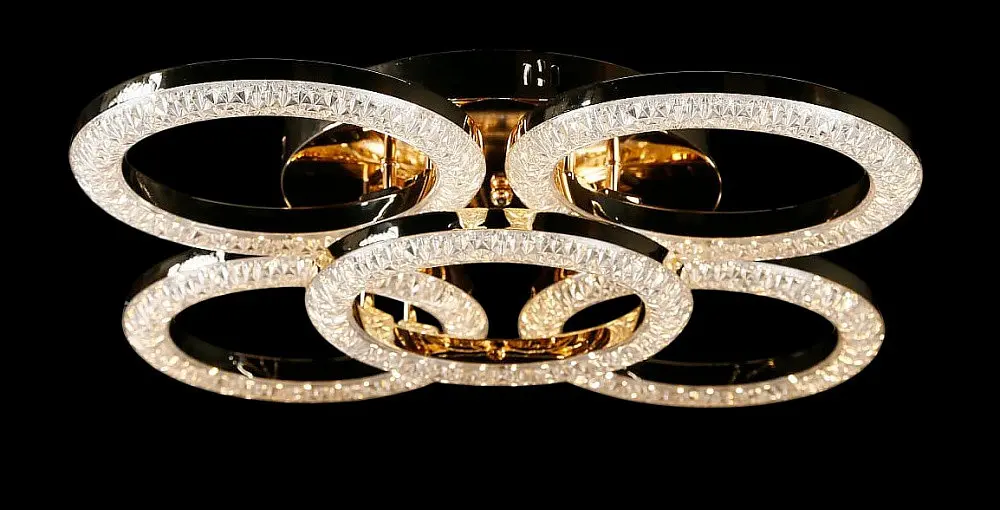 Люстра стельова LED Splendid Ray LT8004/4+1, 144W, золото/білий, сучасний стиль, з пультом - фото 3