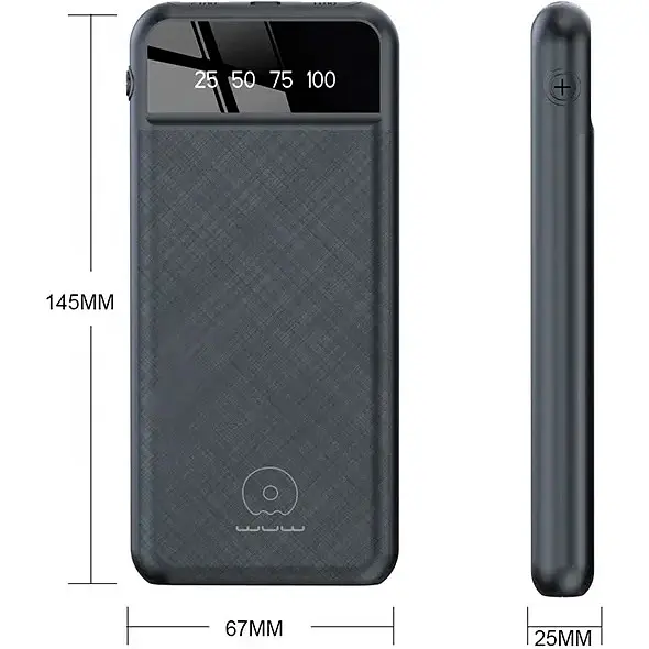 Внешний аккумулятор WUW Power Bank Y111 20000mAh 10W Black [111089] - фото 2