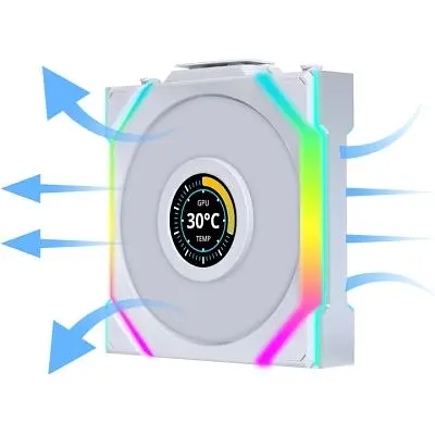 Кулер для корпуса Lian Li Uni Fan SL WIRELESS LCD Reverse, 120-1 (G99.12RSLLCD1W1W.00) - фото 7