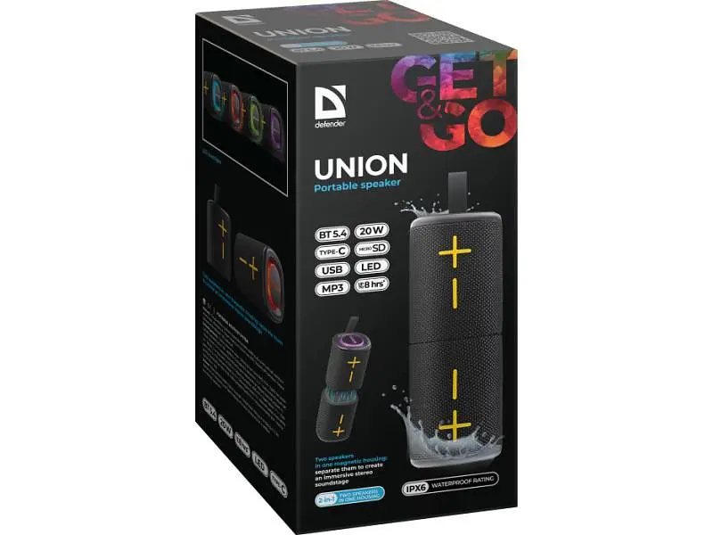 Портативна колонка Defender Union Black (65139) - фото 9