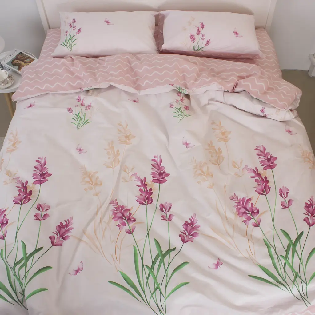 Комплект постільної білизни ТЕП Happy Sleep Flower Wave полуторний світло-рожевий - фото 7