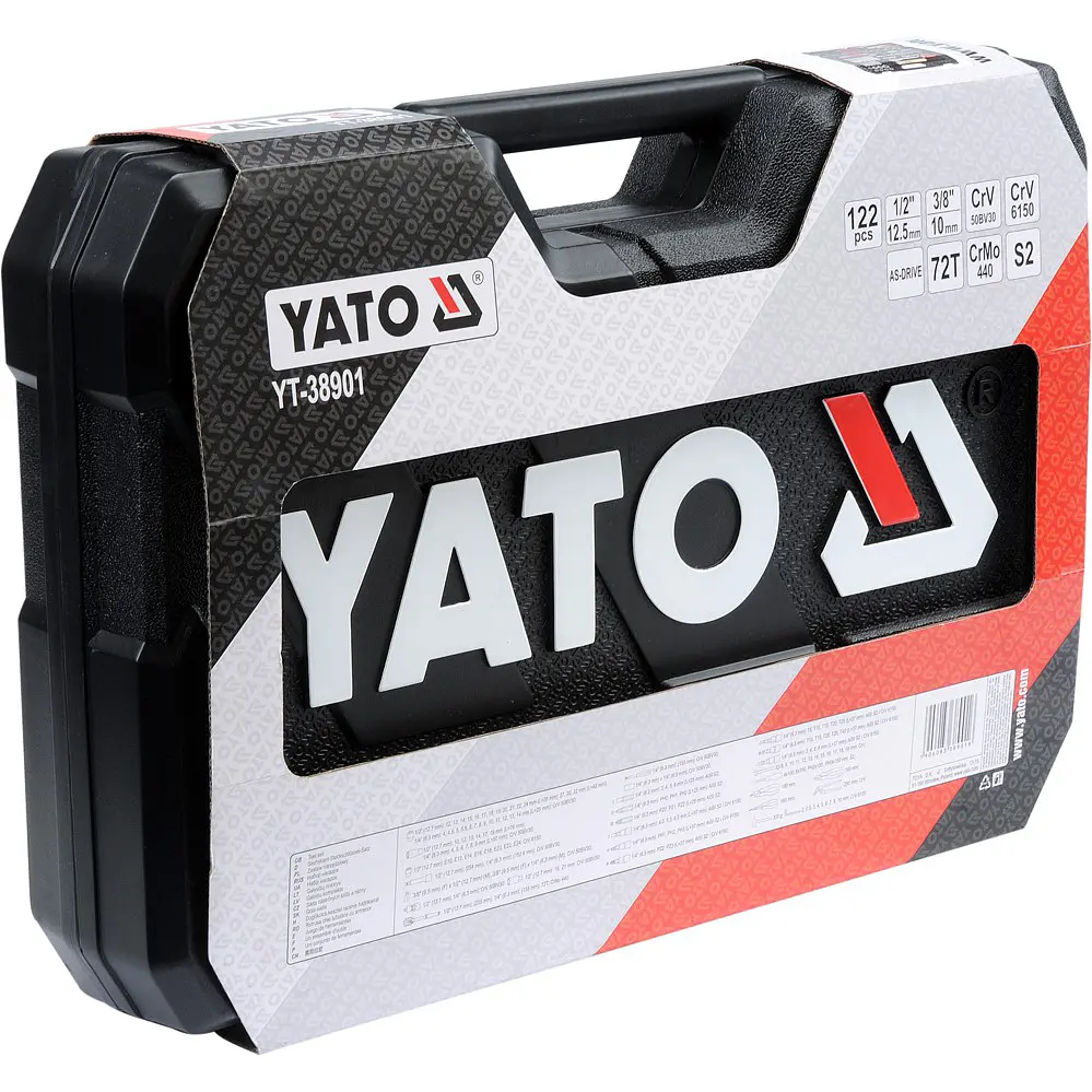 Набір головок торцевих Yato квадрат 1/2", 1/4" з інструментами та насадками 122 шт. (YT-38901) - фото 8