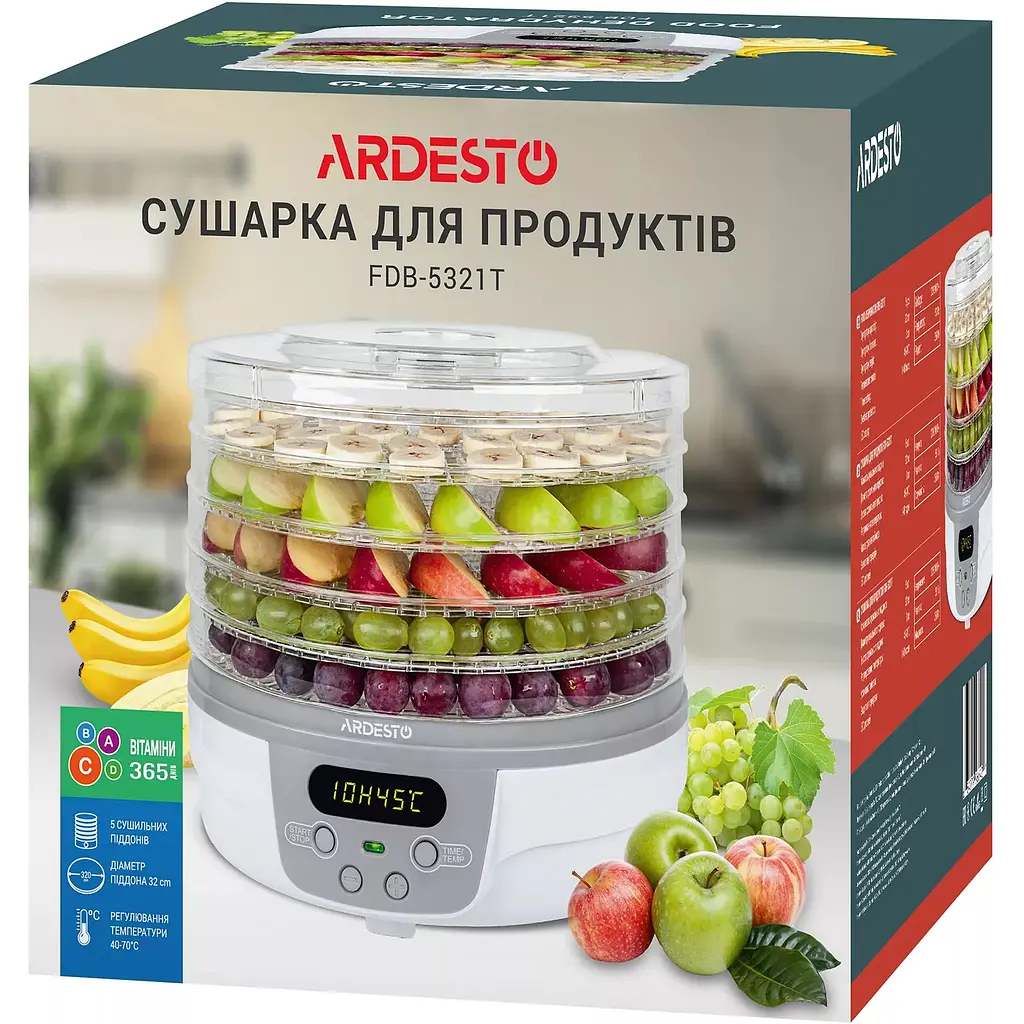 Сушилка для фруктов и овощей Ardesto FDB-5321T - фото 6