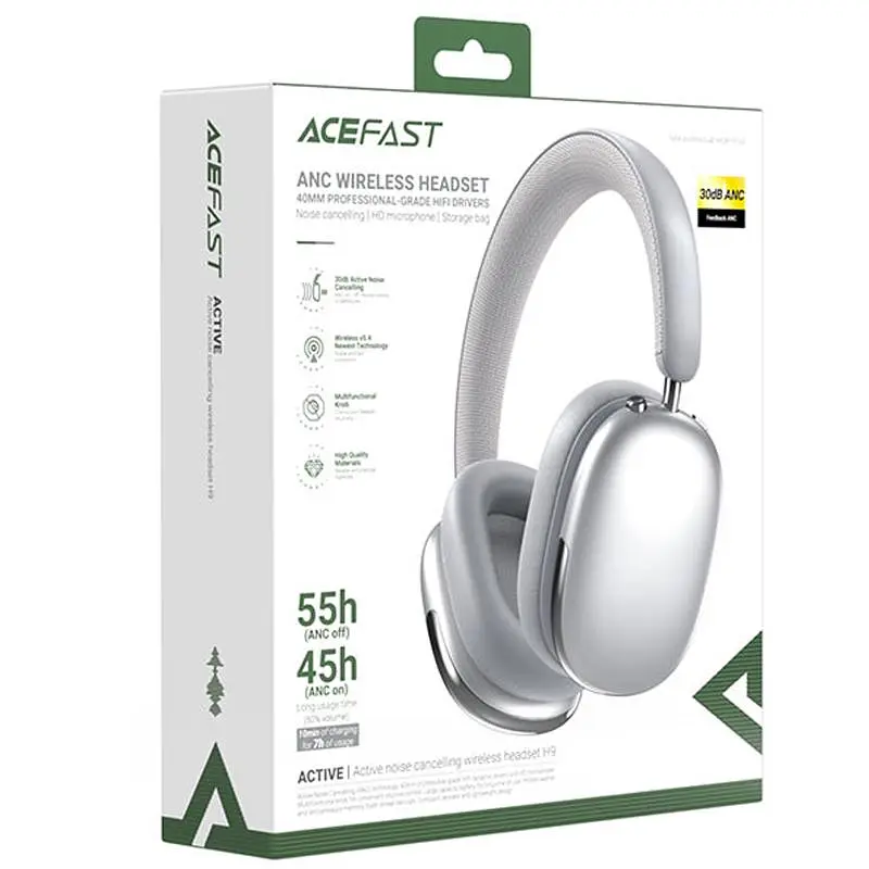 Накладні бездротові навушники Acefast H9 ANC Steel - фото 4