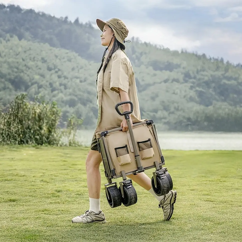 Візок туристичний складаний Naturehike Light CNK2350JJ012, 70 л, коричневий - фото 8