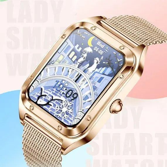 Женские умные смарт часы Smart Flower + 2 ремешка (Золотистые) - фото 6