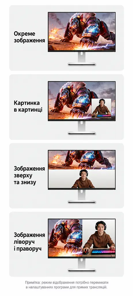 Двоканальна карта захоплення відео та аудіо UGREEN UG505 2 входи HDMI та вихід USB-C запис 4K 60 Гц / 2K 144 Гц / 1080p 240 Гц без наскрізного HDMI-виходу потрібне окреме живлення через USB-C 5 В мікрофонний та лінійний входи 3,5 мм картинка в картинці через програму трансляцій RGB24 без стиснення при 1080p 60 Гц сумісна з OBS без встановлення драйверів алюмінієвий корпус із вентиляцією USB 3.2 Gen 2 10 Гбіт/с сіра з чорним оздобленням (95779) - фото 7