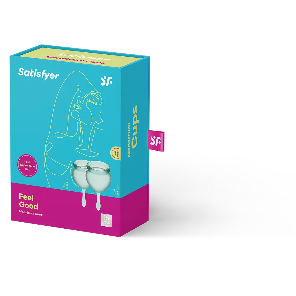 Набір менструальних чаш Satisfyer Feel Good 2 шт. зелений - фото 2