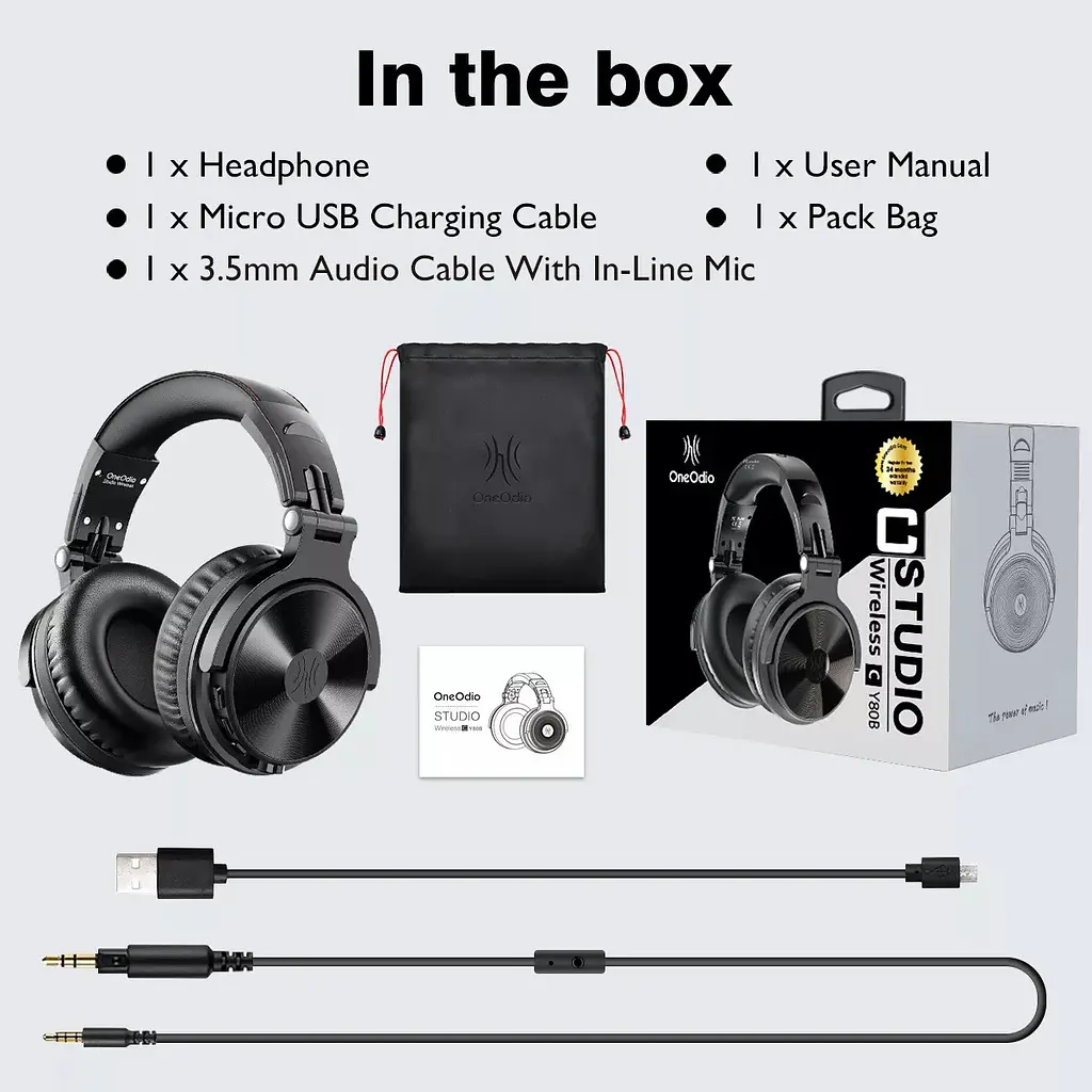 Беспроводные накладные студийные стерео наушники OneOdio PRO C микрофоном DJ наушники Y80B Оригинал - фото 10