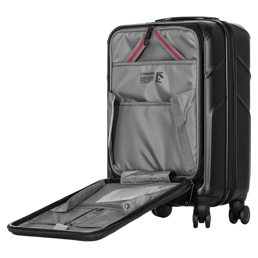 Wenger Валіза Wenger Amplix Hardside Carry-On, мала, з відсіком для н/б 16", полікарбонат, TSA, 4 колеса, розширення, USB, чорний - фото 10