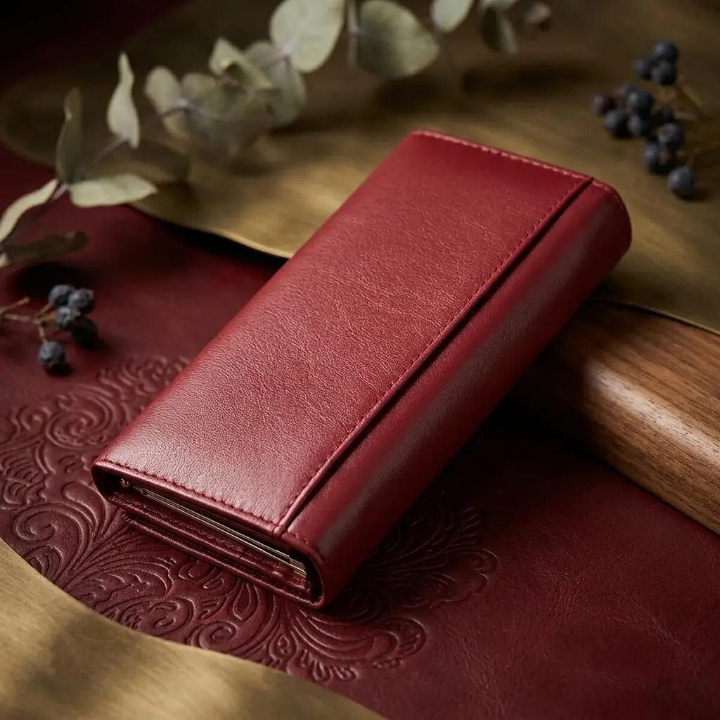Місткий жіночий гаманець із натуральної шкіри ST Leather 23089 бордовий - фото 3
