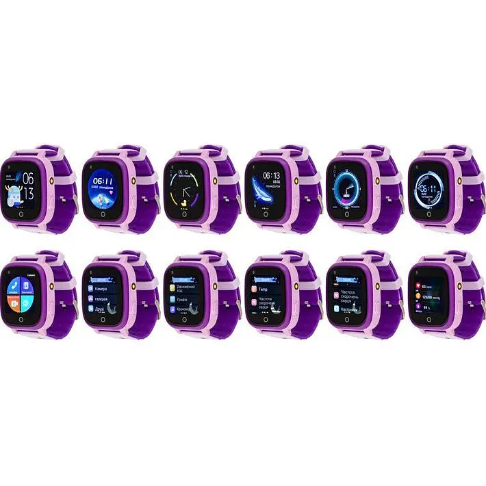 Дитячий водонепроникний смарт-годинник AmiGo GO005 4G WIFI Thermometer Purple [59324] - фото 5