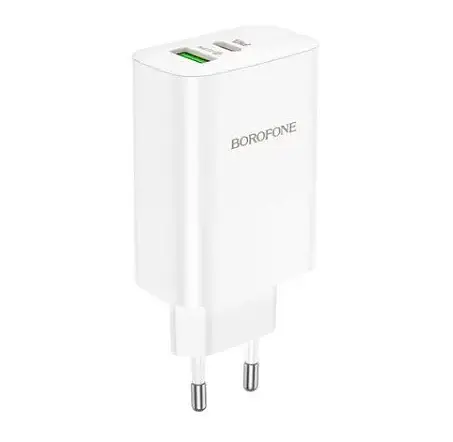 Зарядний пристрій Borofone BN10 PD 65W + QC3.0 (1Type-C/1USB) Білий - фото 2