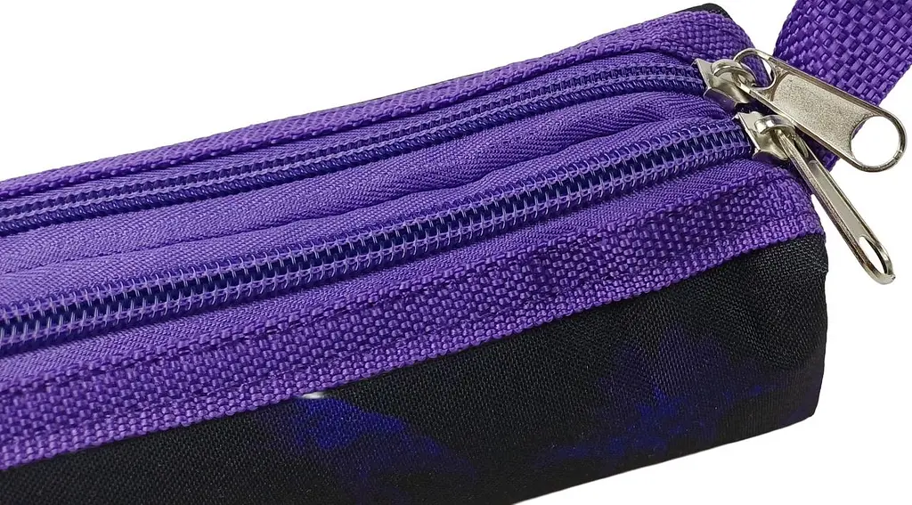 Пенал шкільний Expertiz Zweikammer-etui 20x5.5x5 см поліестер чорний з фіолетовим (динозаври) - фото 6