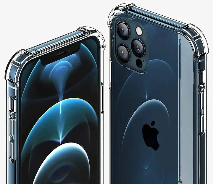 Силіконовий протиударний чохол Case панель + скло 9Н на Iphone 14 Pro із захистом камери прозорий (465645645) - фото 3