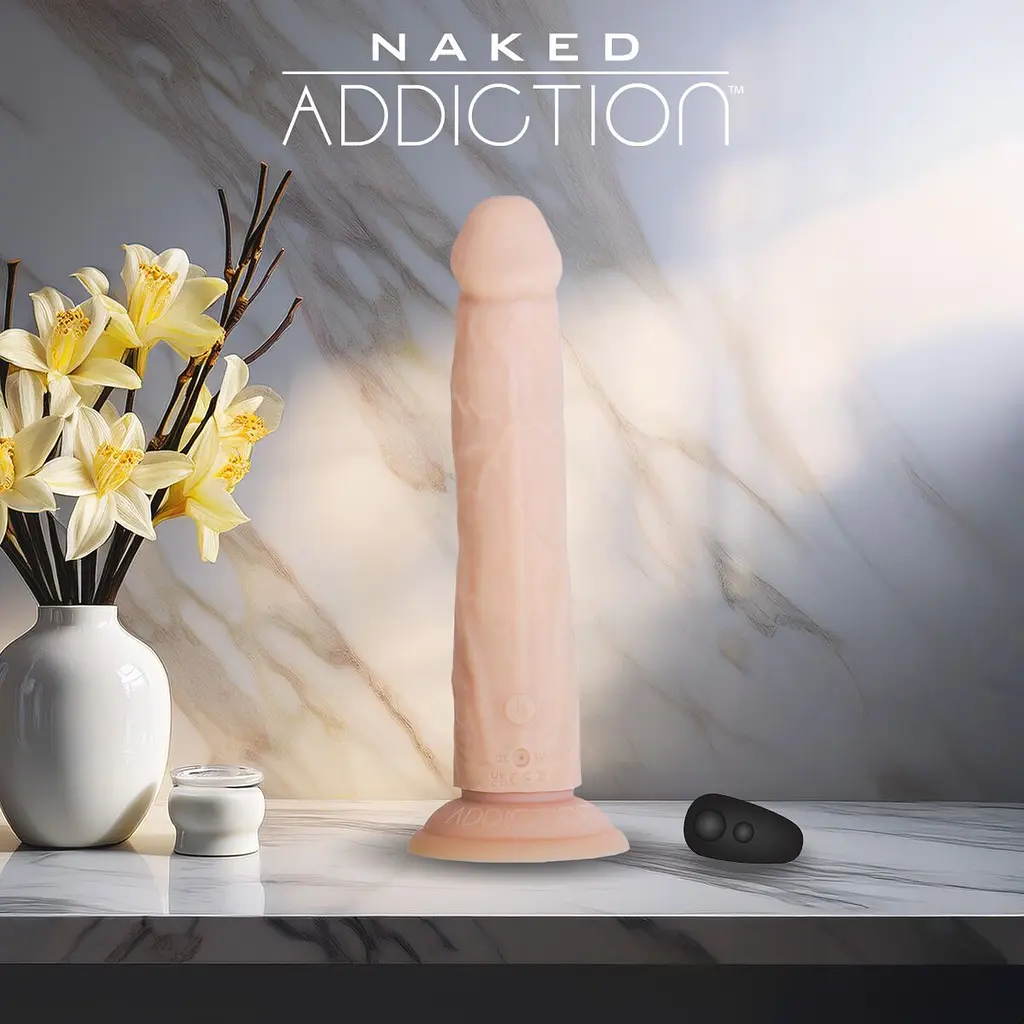 Фалоімітатор Addiction 8″ Rotating Thrusting Dong Vanilla з ротацією та пульсацією Naked - фото 10