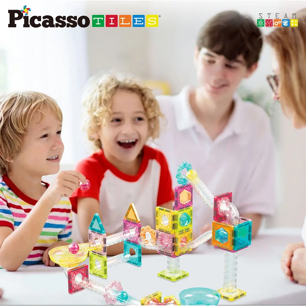 Конструктор магнитный Picasso Tiles Mini Diamond Marble Run Track Set 60 деталей (PTMG60) - фото 5