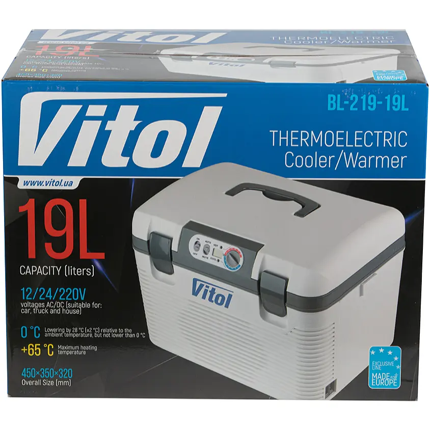 Автохолодильник Vitol термоелектричний 60W 19 л (BL-219-19L) - фото 10