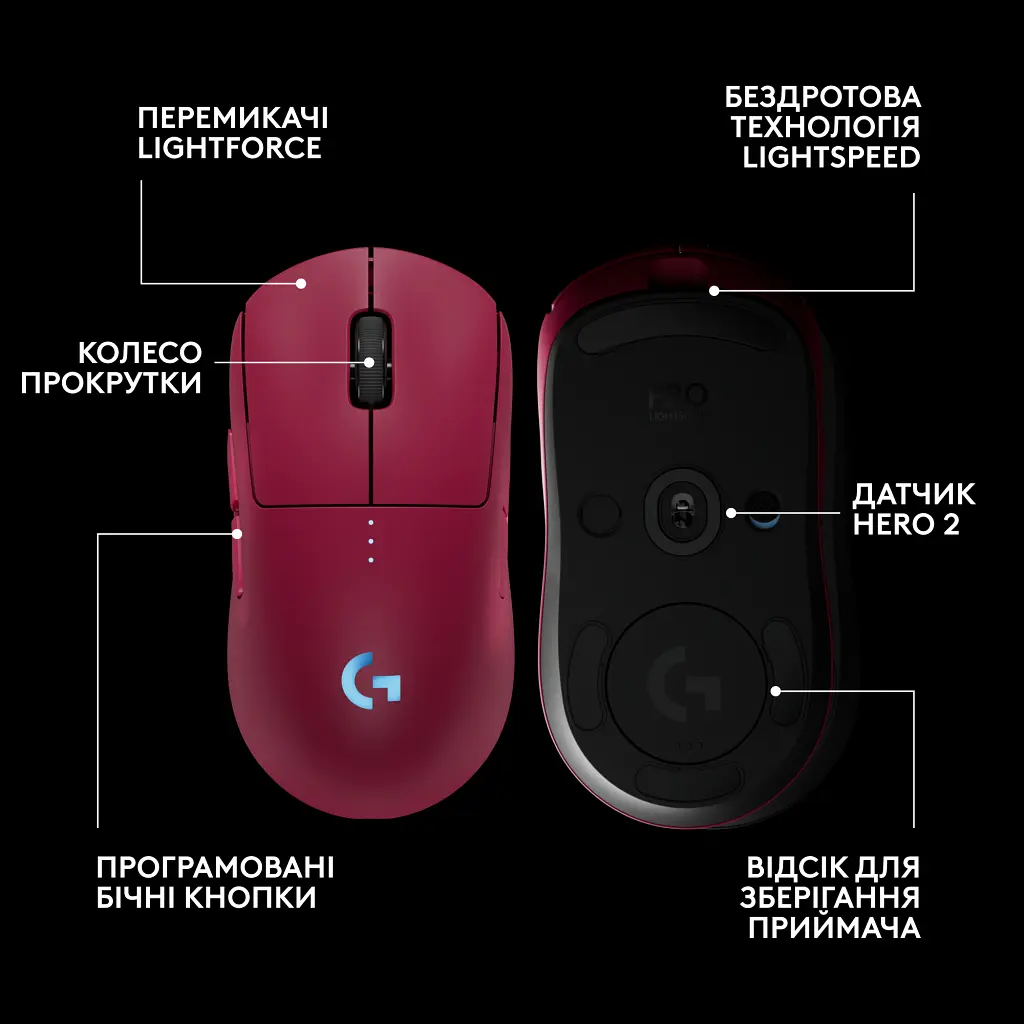 Мишка Logitech G Pro 2 Lightspeed Wireless Magenta (910-007309) - фото 6