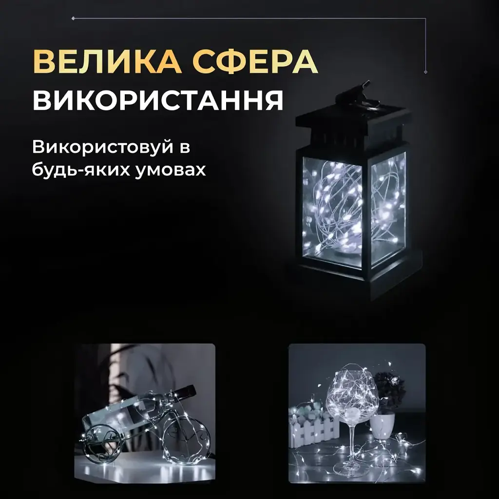 Гірлянда Роса нитка 100 LED довжина 10 м на батарейках, білий GarlandoPro 100L10MWW - фото 19