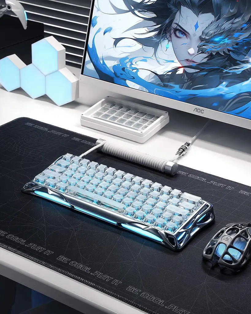 Клавіатура GravaStar Mercury V60 UFO Magnetic Gaming 8K USB-A RGB Silver Frost (GSV60PRO_XTAL_S_SLV) - фото 4