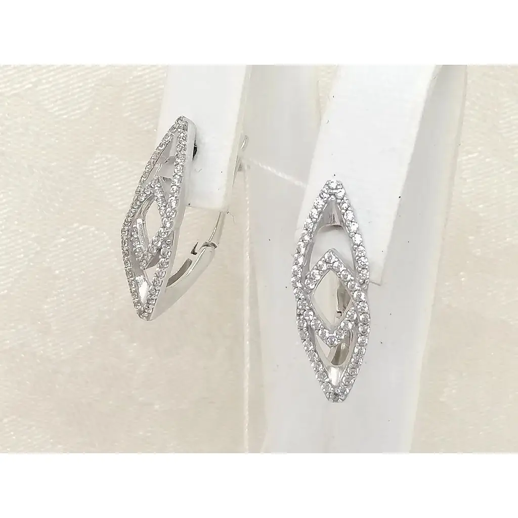 Серебряные серьги Агни Пирамида с фианитами. 2769/1Р-CZ - фото 3