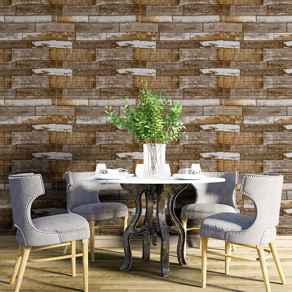 Самоклеющаяся декоративная 3D панель Sticker Wall 700x700x5мм Коричневое дерево 049 SW-00000152 - фото 5