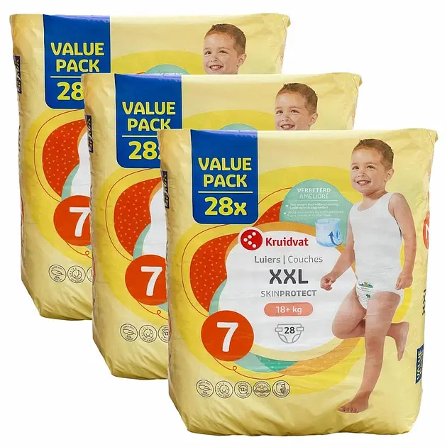 Підгузники Kruidvat XXL 7 (18+ кг ), 84 шт