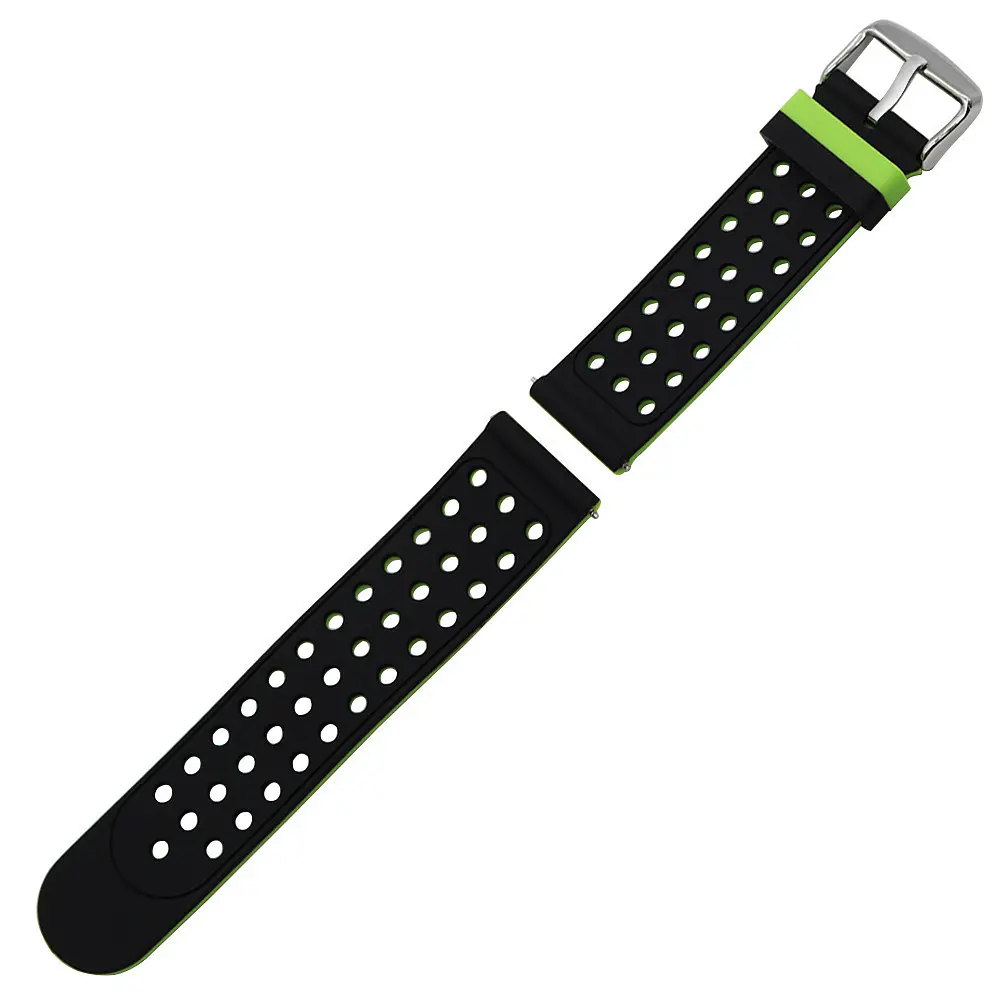 Двойной ремешок Primo с перфорацией для часов Samsung Galaxy Watch 42 мм (SM-R810) Black Green - фото 3