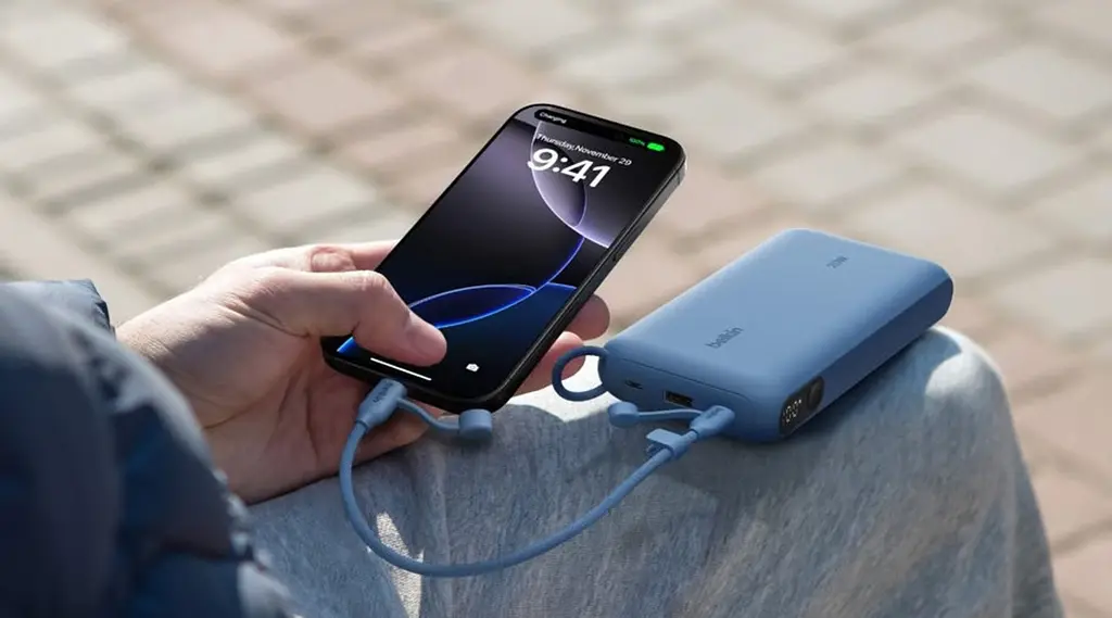 Belkin Акумулятор портативний літій-іонний Power Bank Belkin 20000мА·рік, 20Вт, з дисплеєм, синій - фото 3