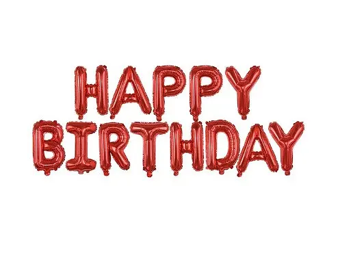 Кульки Happy birthday фольговані 16 дюймів червоні - фото 3