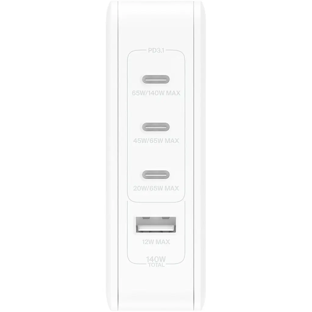 Мережевий зарядний пристрій Belkin Boost Up Charge Pro GaN 4-Ports Charger 140W White (WCH014BTWH) [158904] - фото 3