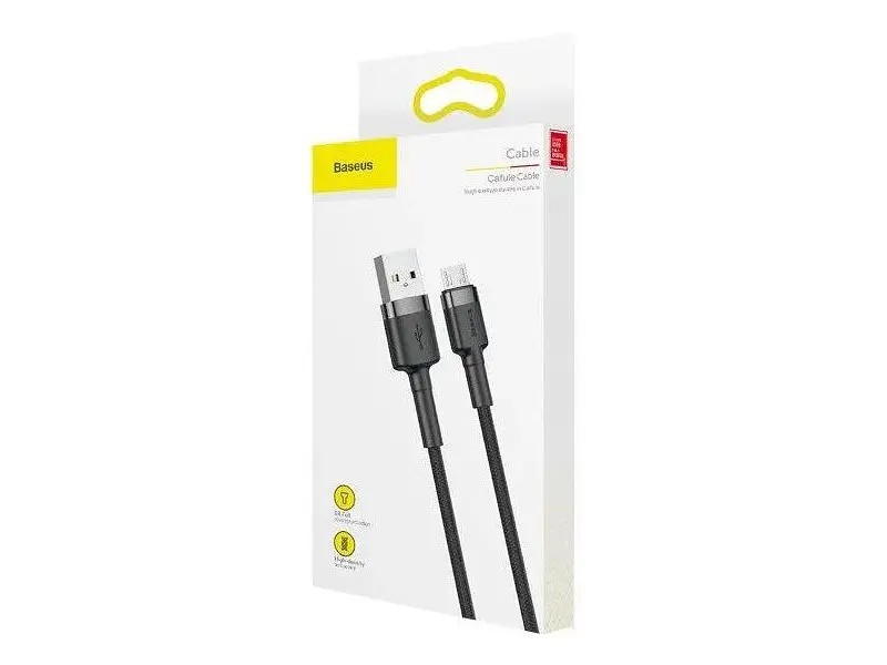 Кабель BASEUS Cafule USB Micro 1.5A 2M Black-Grey - фото 5