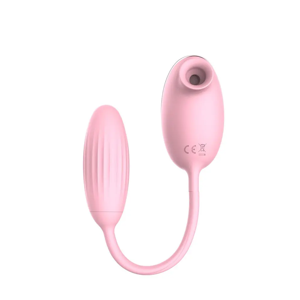 Вакуумний стимулятор клітора з віброяйцем High End Suction Love Egg Pink - фото 9