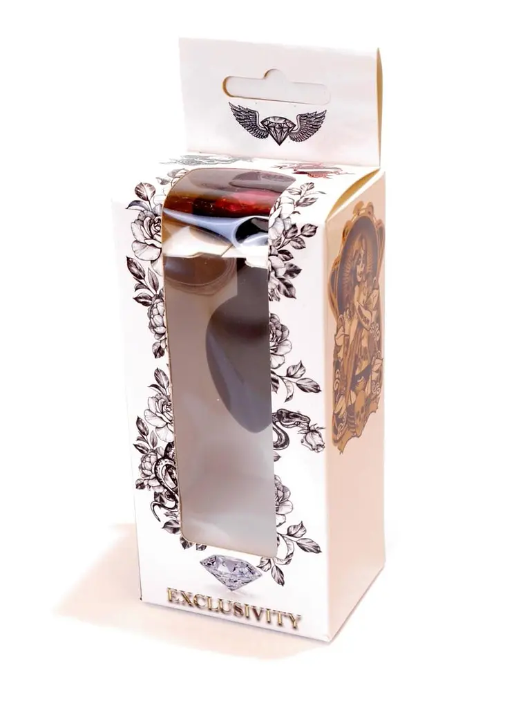 Силиконовая анальная пробка с кристаллом Boss Plug Jewellery 8 см (розовый) - фото 10