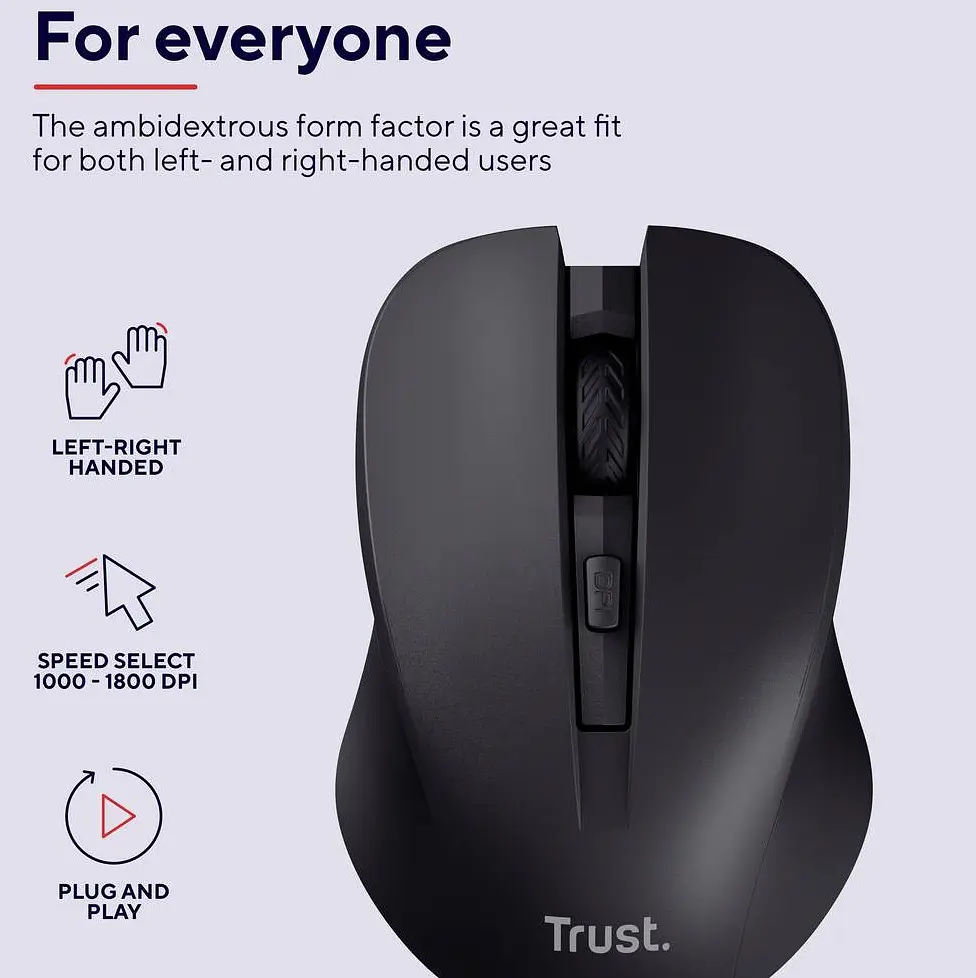 Компьютерная мышь Trust Mydo Silent WL черный teh0014060 - фото 6