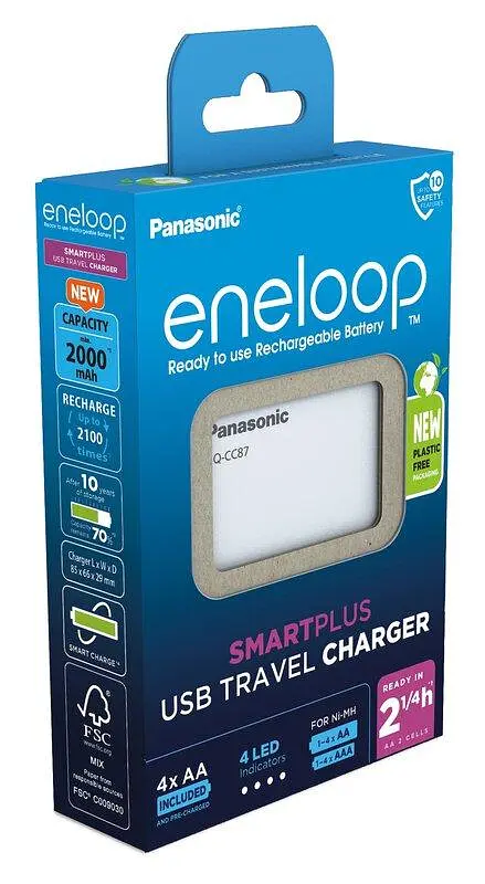 Зарядний пристрій Panasonic Eneloop ready USB in/out з функцією Power Bank - фото 3