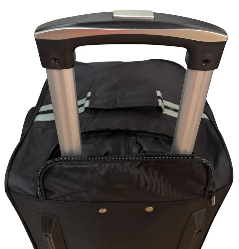 Велика сумка дорожня на колесах 80х34х32см з карманом на блискавці 100 літрів 2508-30 чорна з сірими ручками - фото 6