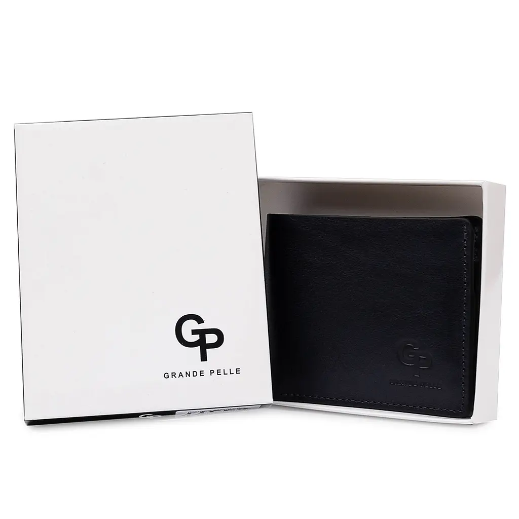 Чоловіче шкіряне портмоне GRANDE PELLE 11х9х2 см acs0018650 - фото 5