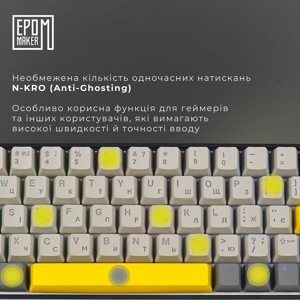 Клавіатура Epomaker EP64 Mulan Black механічна бездротова (EP64-B-M) - фото 9