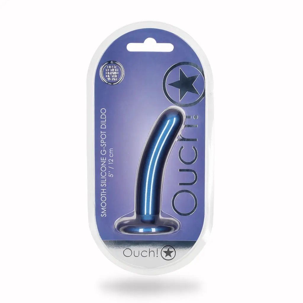 Фаллоимитатор Ouch! Smooth G-Spot Dildo 5apos;apos; 12.4 см (синий) - фото 8