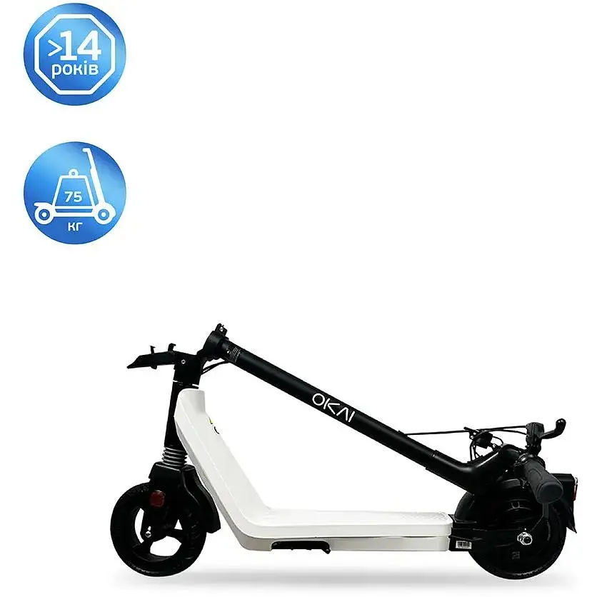 Электросамокат OKAI Zippy ES50C складной 250/500W 5.2Ah скорость 25 км/ч пробег до 25 км колеса 8'' нагрузка 75 кг Black - фото 4