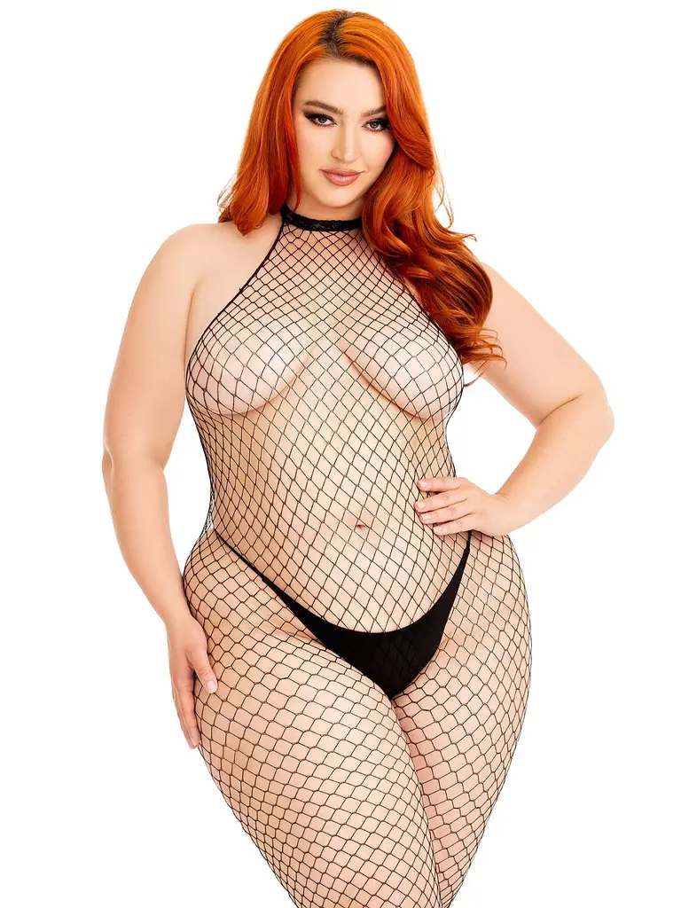 Бодистокінг Leg Avenue Racer Neck, Queen Size, чорний - фото 3